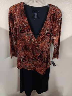 Connected Apparel Black and Red Dress Size 8 Retail$69